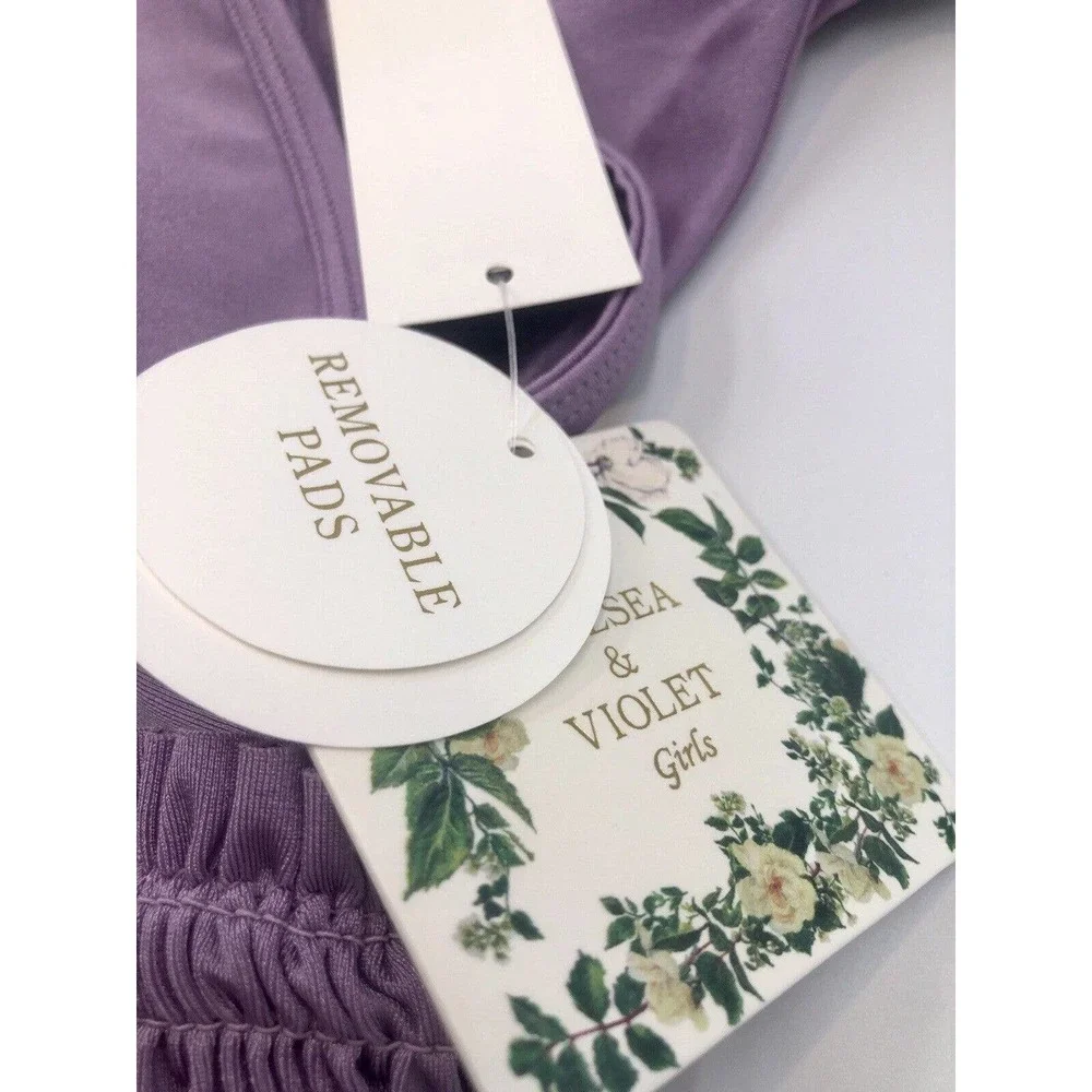 Chelsea & Violet Bathing Suit Girl’s 16 Purple Two-Piece‎ Swim Suit Bikini NWT